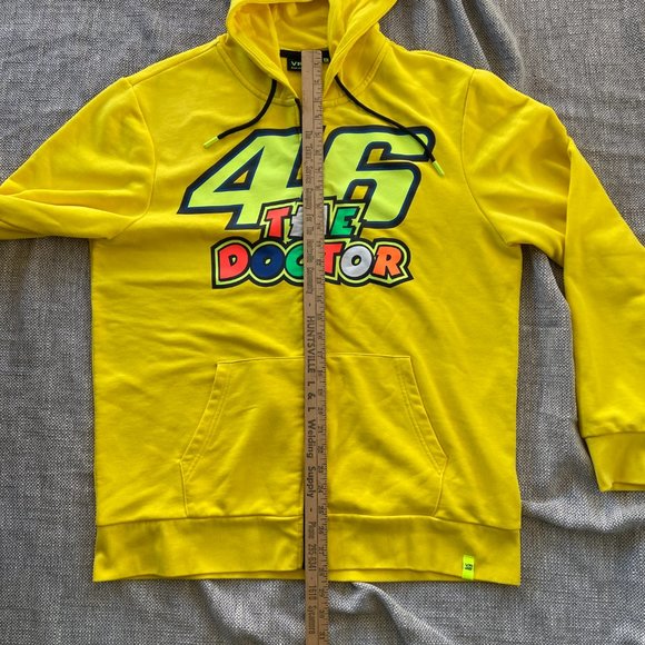Valentino Rossi VR46 The Doctor Moto GP US XL Yellow Zip Hoodie Men’s sz XXL - Picture 8 of 12